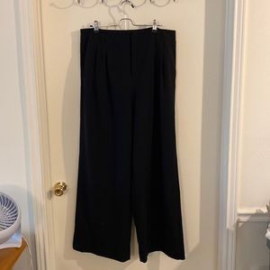 Black wide leg trousers